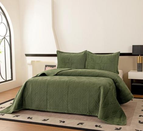 Покрывало "Sofi de Marko" Таира (хаки) Велюр, 240х260