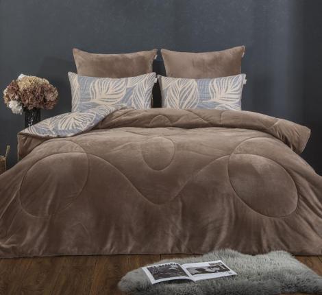 Постельное белье с одеялом "Kazanov.A." Марли (бежевый платина) Велюр/Egypt Cotton, Евро