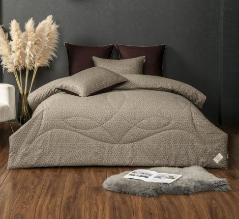 Постельное белье с одеялом "Kazanov.A." Майли (трюфель капучино) Велюр/Egypt Cotton,  Евро