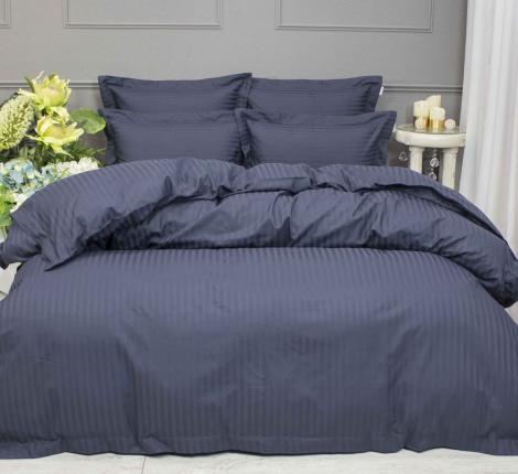 Постельное белье "Kazanov.A." Hotel (индиго платина) Страйп Сатин, Евро