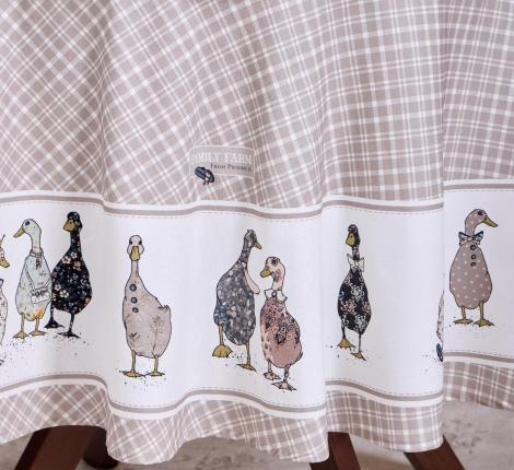 Скатерть круглая с пропиткой "FAMILY FARM" 190 см, клетка