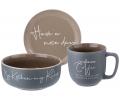 Набор посуды 3 предмета "COFFEEMANIA" (серый)