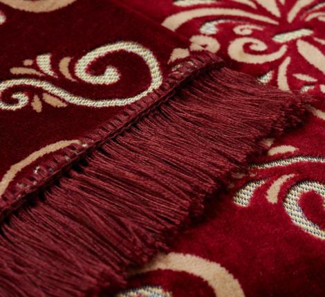 Покрывало шпигель люкс "Karteks" на диван 180х220 КЛАССИКА, бордовый