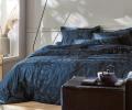 Постельное бельё "Blanc des Vosges" PALMYRE BLEU NUIT (синий) сатин-жаккард, Евро