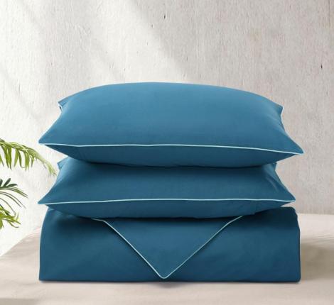 Постельное бельё "KARTEKS" сатин однотонный с кантом HK-07 (тёмно-зелёный), 2 спальный