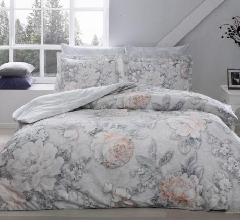 Постельное белье "TAC" Premium DIGITAL сатин DELUX SEINE Евро, серый