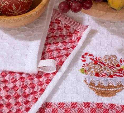 Салфетки вафельные "METEOR" 50*70 (3 шт.) PLAID NEW YEAR