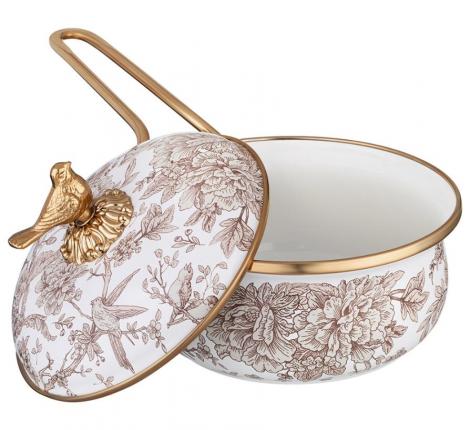 Набор эмалированных кастрюль и ковш с крышкой "ROYAL GARDEN" 950-779, 0,9/2,1/2,8 л