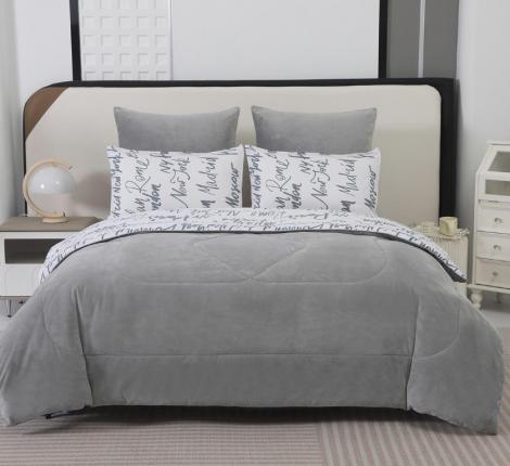 Постельное белье с одеялом "Sofi de Marko" Роберто №16 Велюр/Сатин, Евро