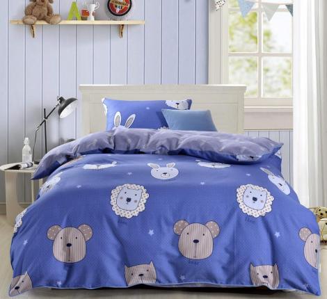 Постельное белье детское "Sofi de Marko" Зоомир (синий) Сатин, 1,5 спальный