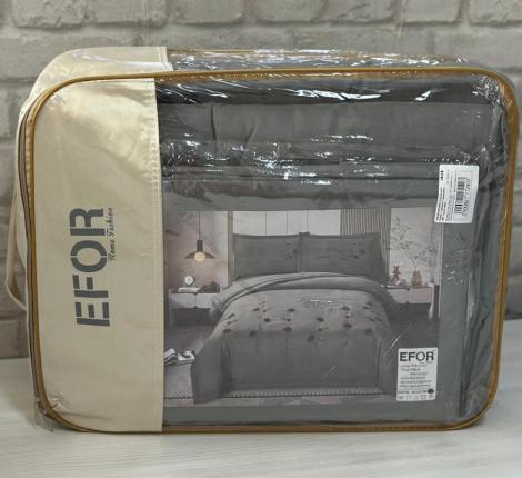 Постельное белье с одеялом EFOR SATEN "Эмилия №3 РОЗА GRY", Евро