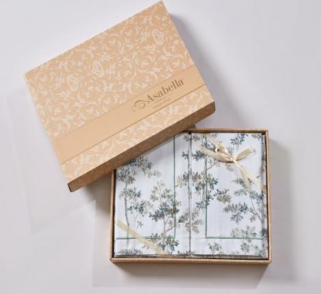 Постельное белье "Asabella" 2233-4S Мако-Сатин, 1,5 спальный