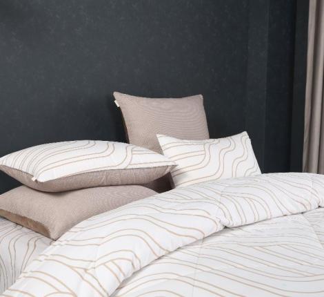 Постельное белье с одеялом "Kazanov.A." Орландо (капучино бежевый) Велюр/Egypt Cotton, Евро