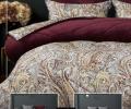 Постельное белье с одеялом "Kazanov.A." Агра (бургунд платина) Велюр/Egypt Cotton,  Евро