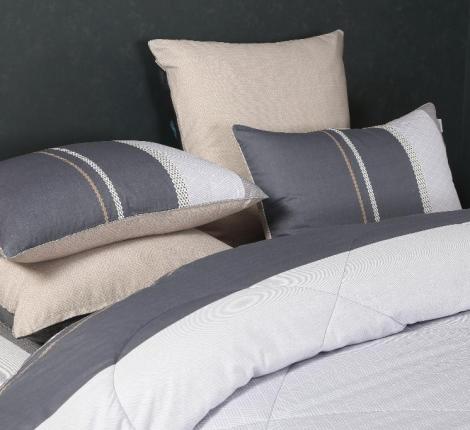 Постельное белье с одеялом "Kazanov.A." Аполо (индиго бежевый) Велюр/Egypt Cotton, Евро