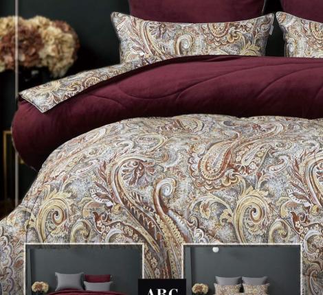 Постельное белье с одеялом "Kazanov.A." Агра (бургунд платина) Велюр/Egypt Cotton, Семейный