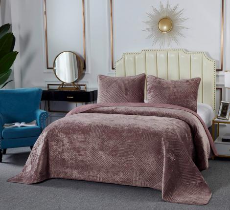 Покрывало "Sofi de Marko" Патрисия (пепел роза 1) Велюр, 160х220