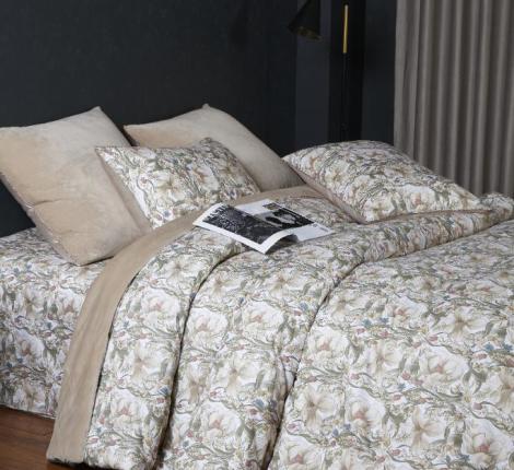 Постельное белье "Kazanov.A." Верде (жемчужно бежевый) Велюр/Egypt Cotton, Евро