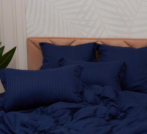 Постельное белье "Sofi de Marko" Моне (синий) Страйп Сатин, 1,5 спальный