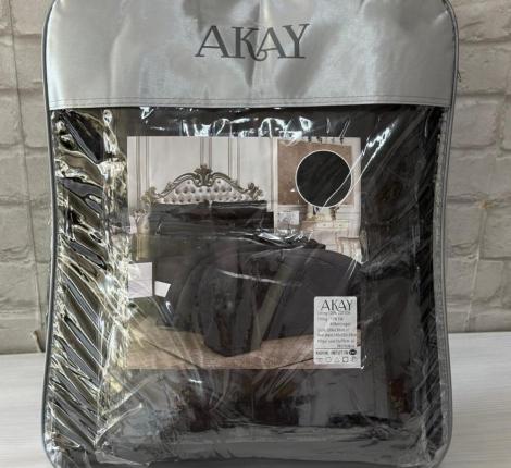 Постельное бельё с одеялом AKAY SATEN (черный), Евро