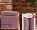 Комплект махровых полотенец "TWO DOLPHINS" (50x90/70х140) 2 шт. KALUGA, баклажан