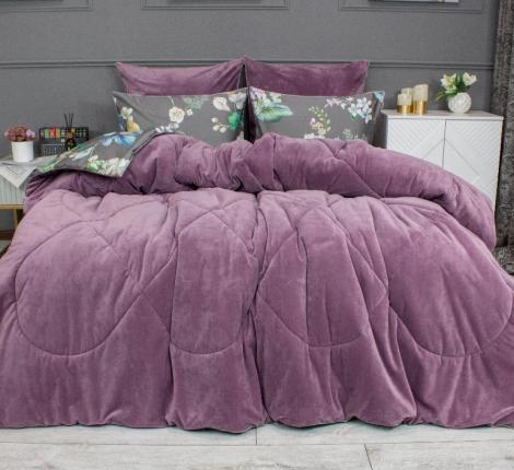 Постельное белье с одеялом "Kazanov.A." Пенинсула (винный пепел) Велюр/Egypt Cotton, Семейный