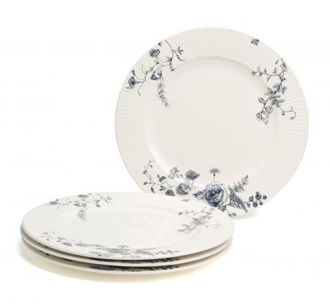 Набор обеденных тарелок 4 шт "BLUE GARDEN", диаметр 27 см