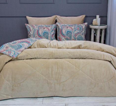 Постельное белье с одеялом "Kazanov.A." Агатти (бежевый) Велюр/Egypt Cotton, Евро