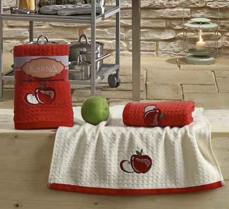 Кухонные полотенца &quot;KARNA&quot; LEMON 45x65 1/2 Красный, V1