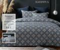 Постельное белье с одеялом "Kazanov.A." Аскания (капучино индиго) Велюр/Egypt Cotton, Евро