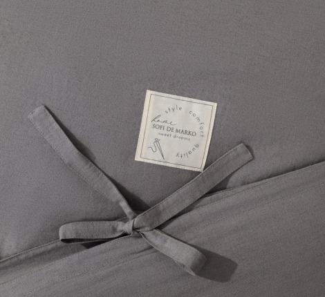 Постельное белье "Sofi de Marko" Аредель (серый) Лён, 1,5 спальный