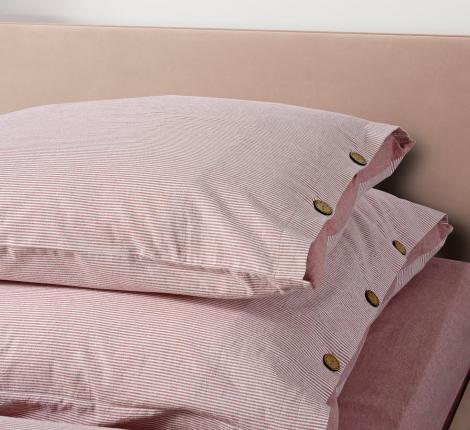 Набор их 2-х наволочек Sharmes "Rustic stripe" 70х70, розовый