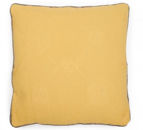 Подушка декоративная "Blanc des Vosges" VERONE CURRY 45х45, жёлтый (коричневый кант)