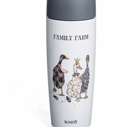 Термокружка с кнопкой-стоппером "FAMILY FARM", 360 мл