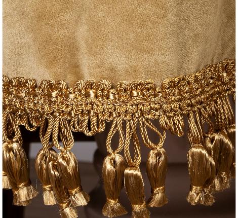 Скатерть круглая SANTALINO &quot;РОСКОШЬ&quot; с кистями 160 см, светлое золото