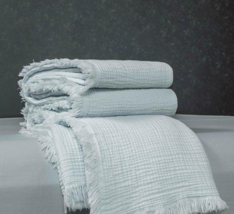 Постельное белье с покрывалом "Kazanov.A." Stonewash Muslin (аквамарин жемчуг) Муслин, Евро