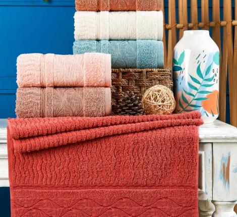 Набор махровых полотенец "PHILIPPUS" 70х140 (1/6 ) SUPER COTTON (A406) AHSA