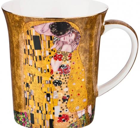 Кружка "ПОЦЕЛУЙ" (Г. КЛИМТ) 420 мл, золотая