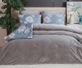 Постельное белье с одеялом "Kazanov.A." Петуния (деним платина) Велюр/Egypt Cotton, Евро