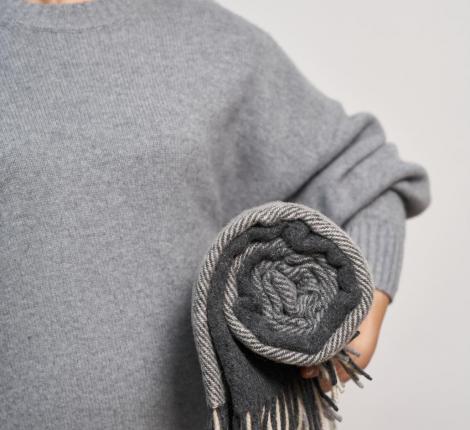 Плед "WOOLEN" (шерсть 100%) 150х200, серо-графитовый