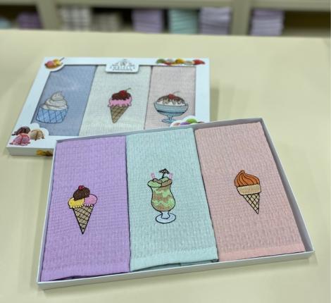 Набор вафельных салфеток "AMBIELLA" МОРОЖЕНОЕ, 40х60-3 шт.