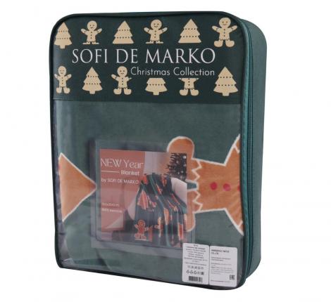 Плед "Sofi de Marko" Christmas Сake (зеленый) Велсофт, 150х200