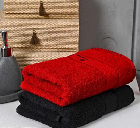 Набор "PIERRE CARDIN HOME" (2 халата, 2 полотенца 50х90), красный-черный