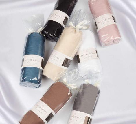 Простыня на резинке "Sofi de Marko" Мармис (пудра) Сатин, 180х200х30