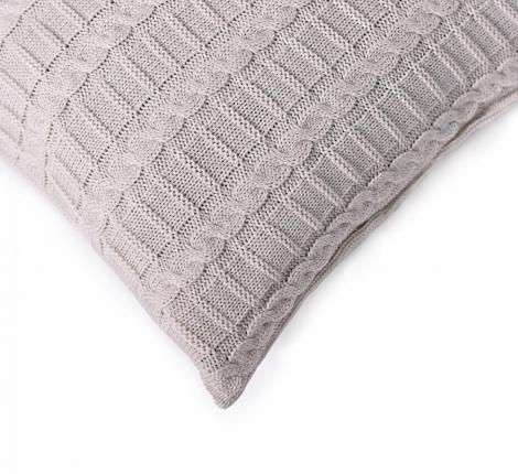 Наволочка вязаная "КОСЫ" 40x40, лён