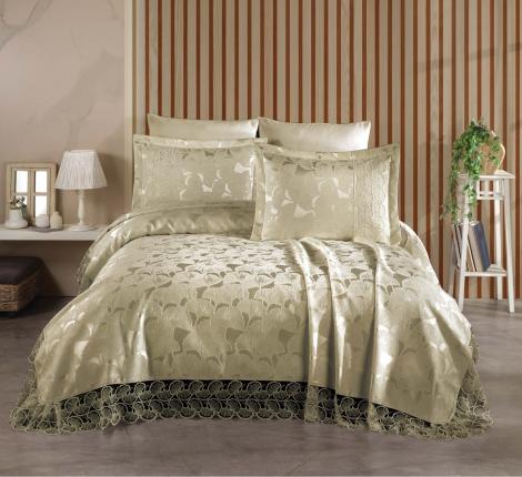 Гобеленовое покрывало "DO&CO" 240х260 (50x70-2 шт.) KARANFIL, бежевый