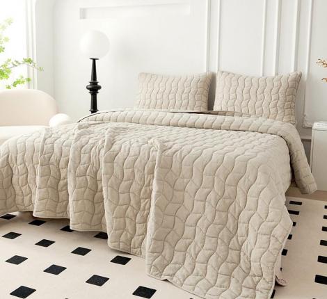 Покрывало "Sofi de Marko" Минелла (светло-бежевый) Жатый сатин, 230х250