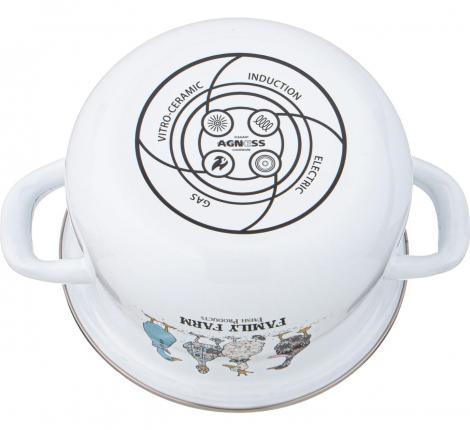 Набор эмалированных кастрюль с крышкой "FAMILY FARM", 6 предметов