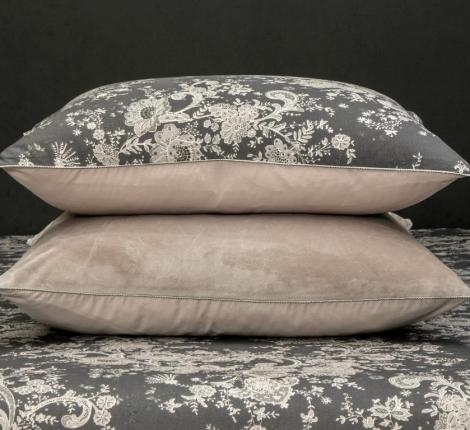 Постельное белье с одеялом "Kazanov.A." Эльба (бежевый графит) Велюр/Egypt Cotton, Семейный