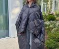 Дорожный плед-пончо пуховый "Travel Cape Plaid Grass" INDIGO, 130х170